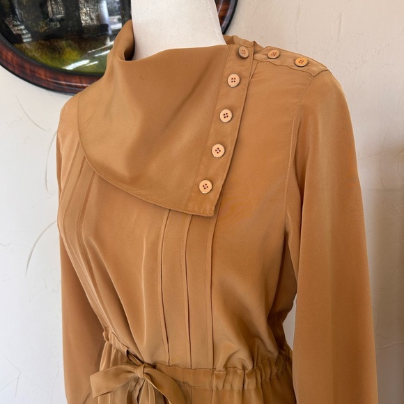 Rare Vintage Tokyo Designer Midi Dress | Asymmetric Button Neckline - Picture 3 of 9